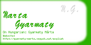 marta gyarmaty business card